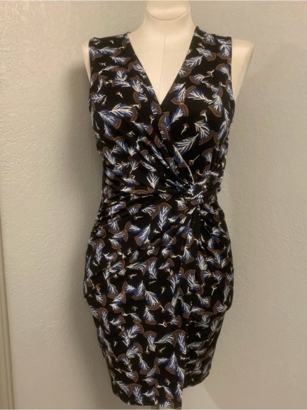 NWT JB by Julie Brown Sleeveless Black Ruched Sheath Dress.